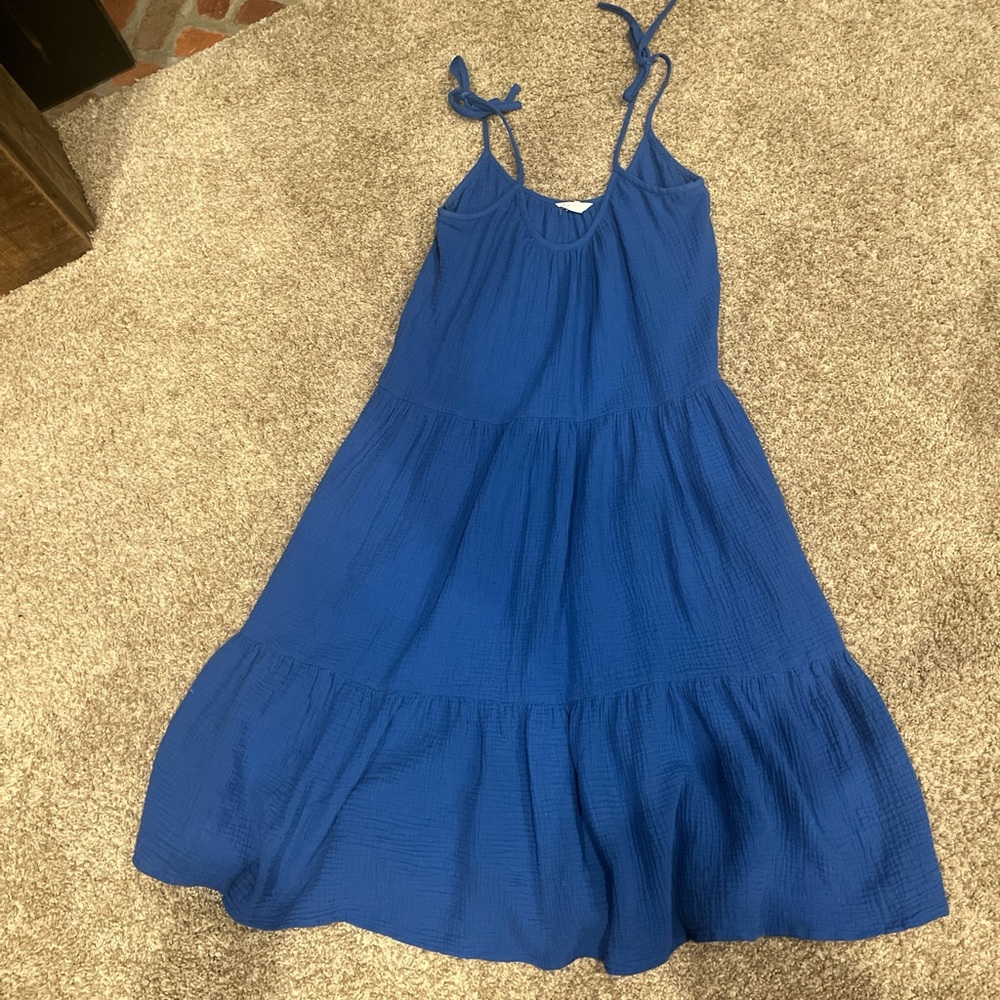 Target Blue Ruched Tiered Sundress